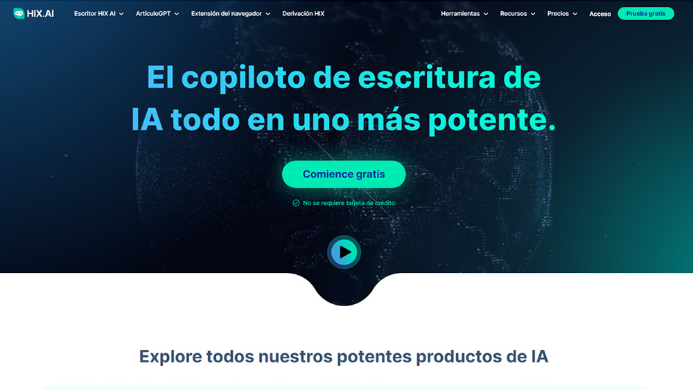 Hix AI: Herramientas de Escritura Con IA